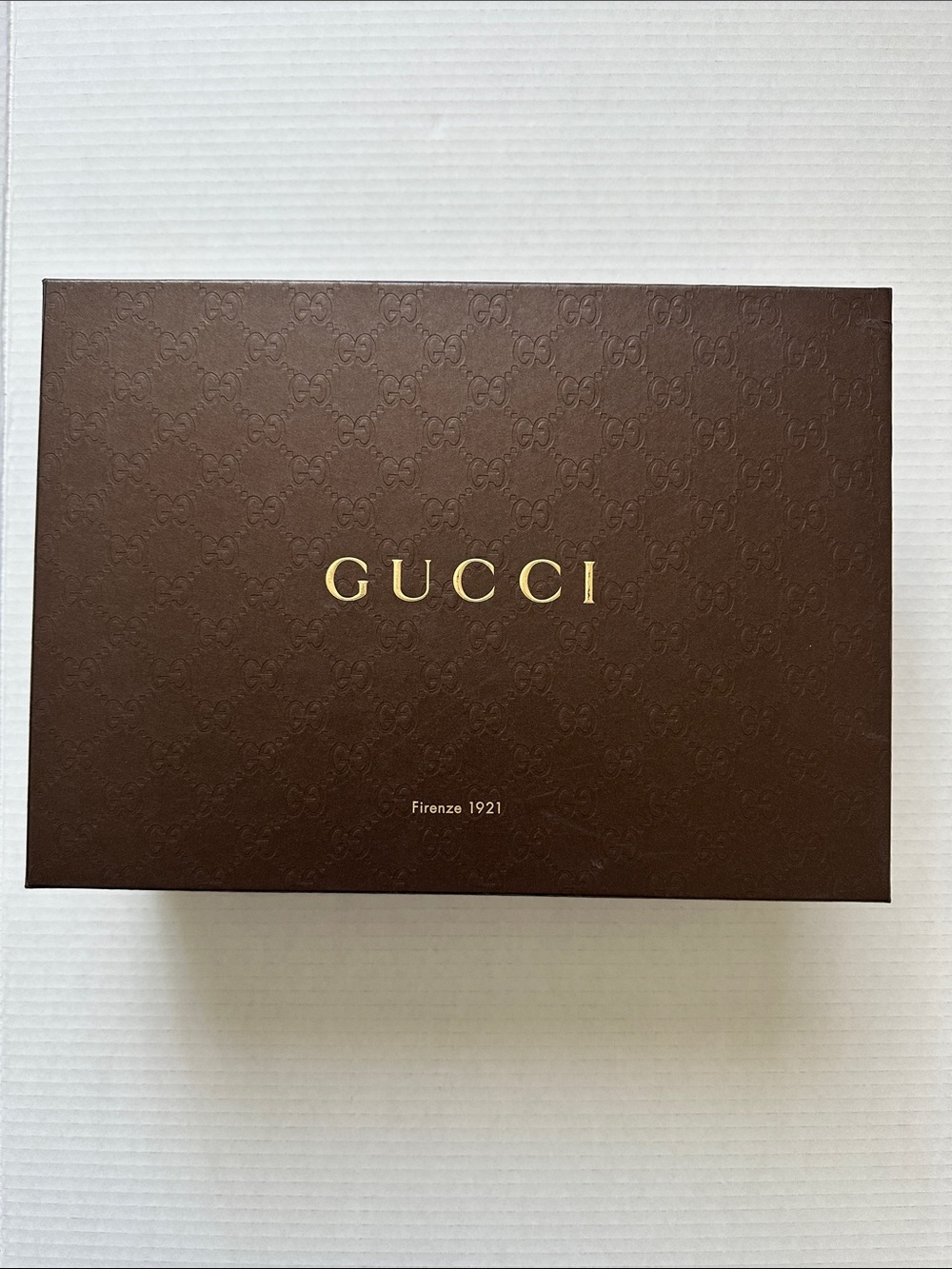 Authentic Empty Gucci Brown Shoe Box & Gucci Drawstring Dust Bag